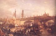 Clarkson Frederick Stanfield The Opening of London Bridge (mk25) oil painting artist